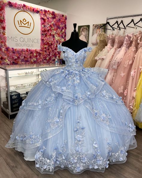 Sweet Fifteen Dresses, Dress Quinceanera Blue, 15 Quinceanera Dresses Blue, Qinsenara Dresses Blue, Louis Blue Dress, Silver And Blue Quinceanera Dress, Big Blue Quinceanera Dresses, Cinderella Dress Sweet 16, Blue Qinsenara Dresses