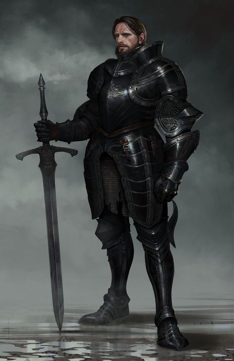 Story Concepts, Evil Knight, Black Armor, Heroic Fantasy, Concept Ideas, Dragon Knight, 다크 판타지, Knight Art, Knight Armor