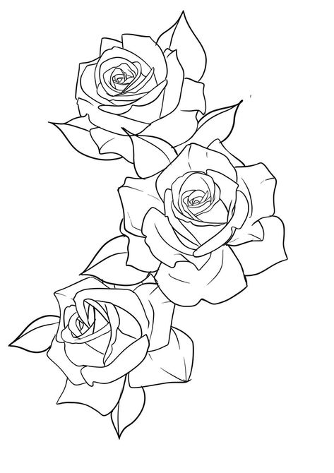 Rose With Lion Tattoo, Quarter Sleeve Tattoo Outline, 3 Roses Tattoo Stencil, Printable Tattoo Designs Templates, 3 Roses Tattoo Design Outline, Free Tattoo Stencils Templates, Free Printable Tattoo Stencils, Rose Stencil Tattoo Design, Three Roses Tattoo Design