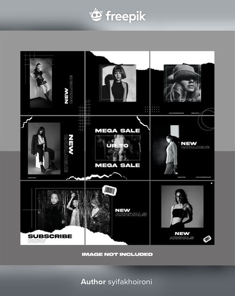 Black White Social Media Design, Black Social Media Design, Black And White Social Media Design, Feed De Instagram Ideas Negocios, Social Media Black And White, Black And White Branding, Black And White Graphic Design, Easy Photoshop Tutorials, Instagram Grid Design