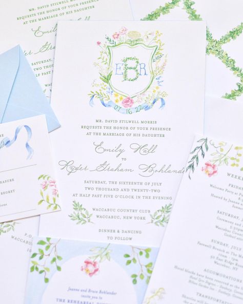 Happy wedding day to Emily and Ryder ✨ Event Design @lamaisonfete | Instagram Colorful Save The Date, Save The Date Design, Pink Green Wedding, Wedding Wishlist, Date Design, Colorful Wedding Invitations, Wedding Watercolor, Colorful Invitations, Wedding Crest