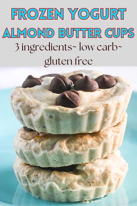 No Bake Frozen Yogurt Almond Butter Cups - Lauren Kelly Nutrition Yogurt Almond Butter, Almond Butter Cups, Caveman Diet Recipes, Yogurt Frozen, Healthy Gut Recipes, Lauren Kelly, Keto Treats, Caveman Diet, Protein Snack