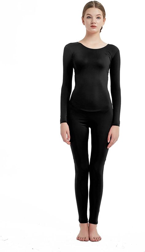 Amazon.com: Full Bodysuit Womens Long Sleeve Bodysuit One Piece Jumpsuit Lycra Spandex Stretch Zentai Unitard (Small, Black): Clothing Full Black Bodysuit Outfit, Full Body Clothes, Black Full Bodysuit, Black Bodysuit Outfit, Leotard Outfit, Hand Study, Hidden Knowledge, Full Bodysuit, Sport Suit Women