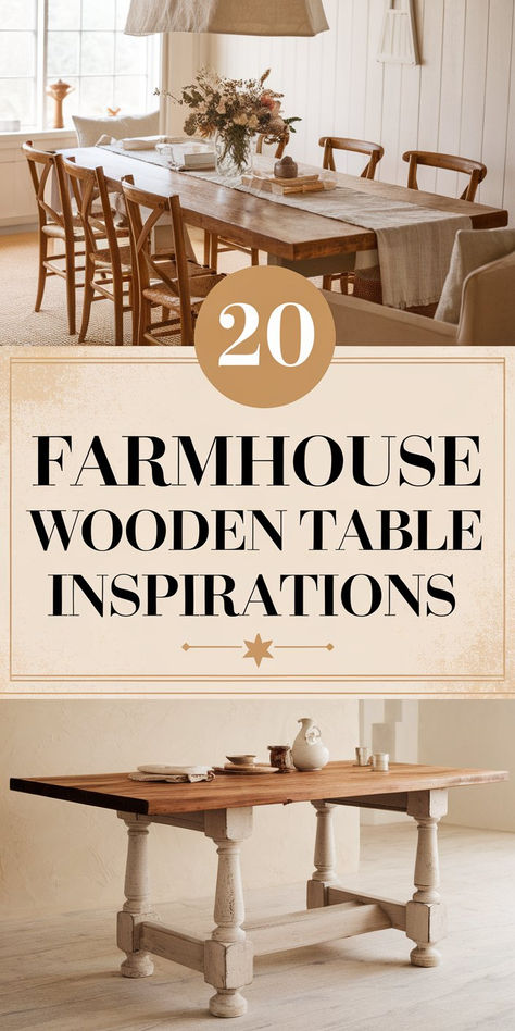 A rustic wooden farmhouse coffee table in a living room with neutral tones. Kitchen Farm Table, Farmhouse Table And Bench, Farm Table Decor, Rustic Dining Tables, Modern Farmhouse Dining Table, Rustic Farmhouse Dining Table, Barn Table, Cozy Kitchens, Modern Farmhouse Table