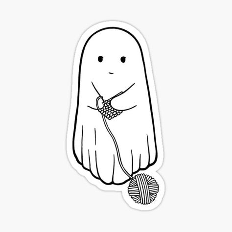 "Crochet Ghost" Sticker for Sale by charlieroses | Redbubble Crochet Stickers, Yarn Quote, Knitting Tattoo, Crochet Tattoo, Mobile Stickers, Crochet Ghost, Crochet Quote, Ghost Tattoo, Spooky Stickers