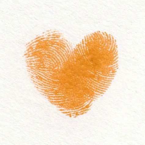 Leave my print on the world and in peoples heart's- "Cali D" (California Daizy) Orange Heart Tattoo, Thumbprint Art, Fingerprint Heart, Fingerprint Tree, Desain Quilling, Disney Inside Out, Yellow Paper, My Funny Valentine, Yellow Heart