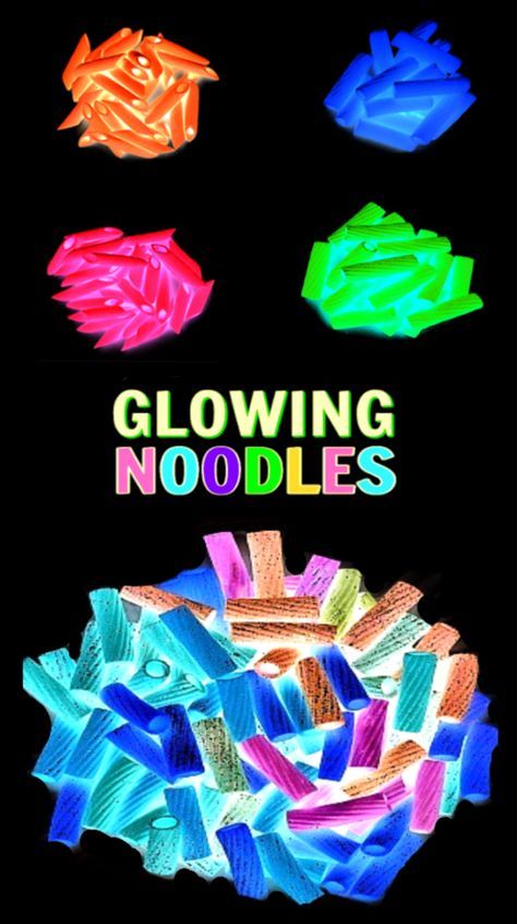 Rainbow Noodles, Noodle Necklaces, Glow Stick Crafts, Sensory Play Activities, Space Theme Preschool, Glow Crafts, Neon Crafts, Glow In Dark Party, Dark Rainbow