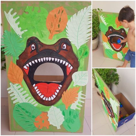 Feed The Trex Game, Dinosaur Birthday Party Crafts, Dinosaur Party Crafts, Dino Birthday Party Activities, Feed The Dinosaur Game, Dino Games For Kids Birthday Parties, Dinosaur Birthday Party Games Toddler, Dino Birthday Games, Pin The Tail On The Dinosaur