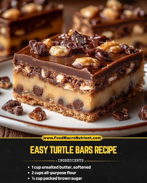 Family Recipes - Turtle Bars

These Turtle Bars are a... Turtle Cookie Bars Recipe, Easy Turtle Bars, Turtle Cheesecake Bars Recipe, Friendsgiving Desserts, Turtle Dream Bars, Turtle Bars Recipe, Turtle Cookie Bars, Friendsgiving Dessert, Turtle Cookies Recipe