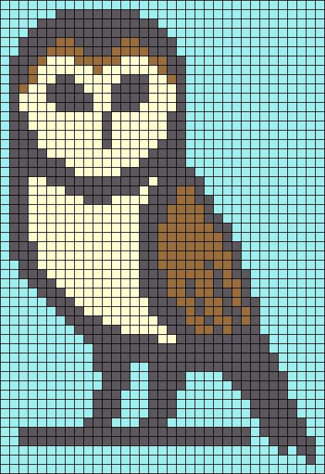 Crochet Owl Wall Hanging Free Pattern, Owl Alpha Pattern, Owl Pixel Art, Owl Perler, Alpha Crochet, Crochet Owl Blanket, Knit Colorwork, Intarsia Knitting Charts, Minecraft Templates