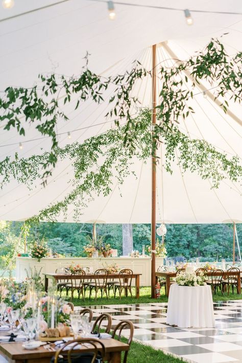 A Dreamy, Elegant Garden Party Wedding at Meshewa House in Cincinnati, Ohio Corbin Gurkin, Hanging Flowers Wedding, Tented Wedding Reception, Hanging Greenery, Annapolis Wedding, Wedding Reception Ideas, Wedding Color Trends, Tented Wedding, Greenery Decor