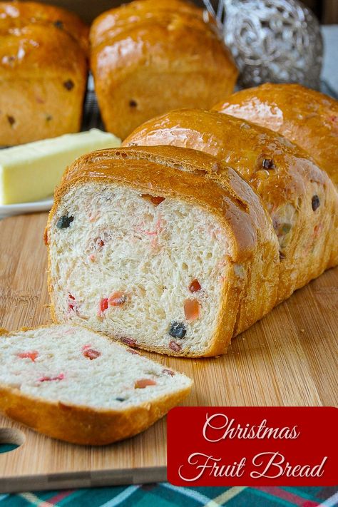 Christmas Fruit Bread, make it as loaves or make it as a wreath. This sweet bread dough braid, formed into a wreath makes the perfect centrepiece for a Christmas Brunch. #christmasbaking #holidaybaking #christmasbrunch #brunch #breadmaking Fruit Bread Recipes Yeast, Christmas Fruit Bread, Sweet Bread Dough, Fruit Bread Recipes, Christmas Bread Recipes, Wreath Recipe, Glace Fruit, Bread Wreath, Newfoundland Recipes