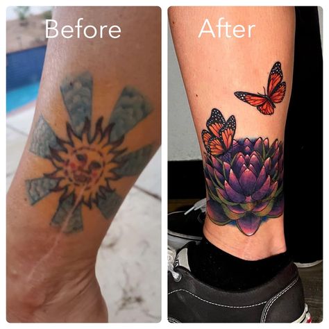 Before and after tattoo coverup Before And After Tattoo, After Tattoo, Tattoo Coverup, Tattoo Cover-up, Cover Up, Tattoos