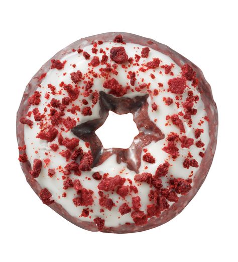 It's back! Try our Red Velvet Cake Doughnut topped with cream cheese icing and red velvet cake crumbles. Red Velvet Donut, Red Donut, Eat All You Can, Red Velvet Desserts, Donut Calories, Cake Icon, Krispy Kreme Donuts, Round Profile, Doughnut Cake