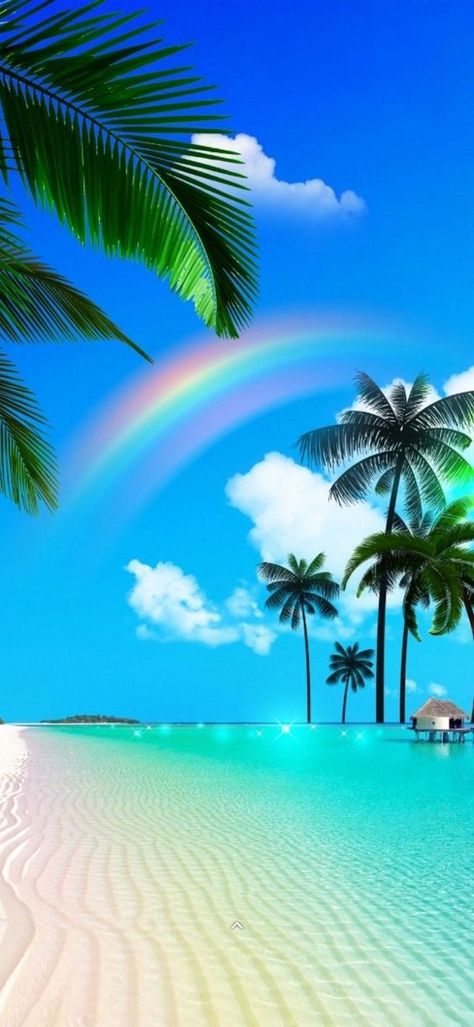 Tropical Aesthetic Background, Tropical Phone Wallpaper, Rainbow Photography Nature, Mediterranean Bedroom, Beautiful Beaches Paradise, Blue Wall Colors, Blue Bedroom Decor, Bedroom Blue, Scenery Photography