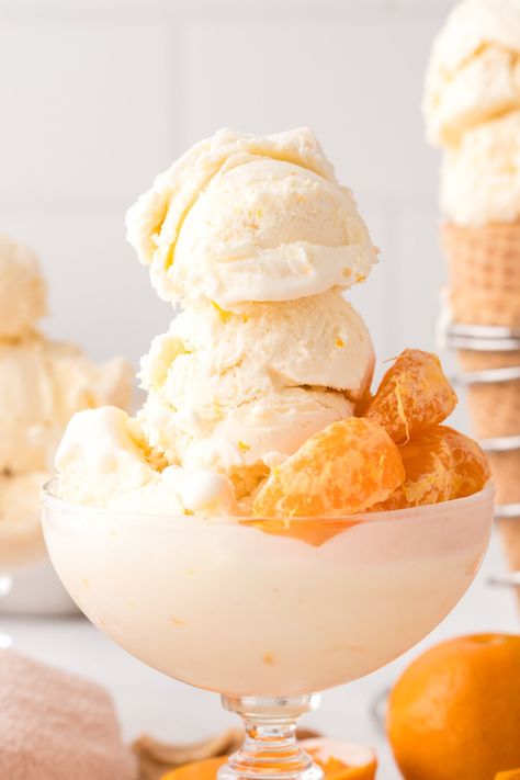 Orange Dreamsicle Ice Cream, Orange Creamsicle Ice Cream Recipe, Orange Creamsicle Popsicle, Creamsicle Ice Cream Recipe, Orange Ice Cream Recipe, Kitchenaid Ice Cream Attachment, Creamsicle Popsicle, Orange Creamsicle Ice Cream, Creamsicle Ice Cream