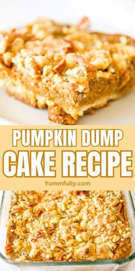 Welcome the flavors of fall with our Pumpkin Dump Cake Recipe, a delightful blend of pumpkin puree, warm spices, and a buttery cake topping that’s a true autumn indulgence. Don’t miss out on a cornucopia of delicious recipes – click here to explore more culinary delights that will enhance your seasonal feasting. Pumpkin Easy Dessert, Pumpkin Pecan Dump Cake, Easy Pumpkin Dump Cake Recipe, Pecan Dump Cake, Easy Pumpkin Dump Cake, Pumpkin Dump Cake Recipe, Pumpkin Cobbler, Pumpkin Dump, Easy Pumpkin Dessert