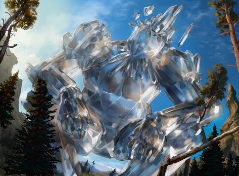 Crystalline Giant - Ikoria MtG Art Giant Crystal, Mtg Art, Dragon Rpg, Dnd Monsters, D&d Dungeons And Dragons, Magic Art, Best Artist, Creature Design, Magic The Gathering