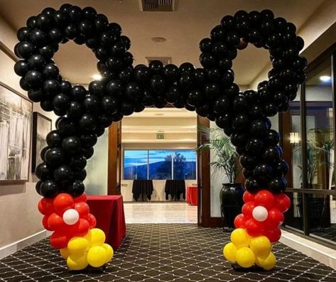 Mickey Mouse 50th Birthday, Mickey Halloween Balloon Arch, Mickey Mouse Arch Balloons, Mickey Mouse Bday Party Ideas, Mickey Mouse Clubhouse Birthday Party Cake, Disney Theme Balloon Decoration, Mickey Mouse Birthday Balloon Arch, Mickey Mouse Birthday Balloons, Mickey Mouse Birthday Party Ideas 1st For Boys