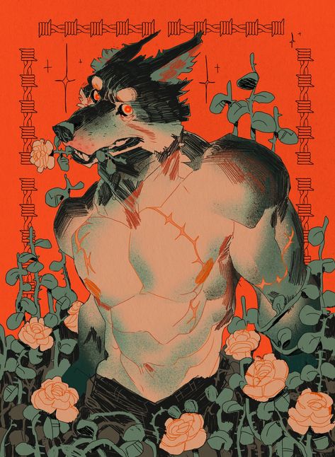 Wolf Oc, Instagram Roses, Art Folder, Wolf Art, Cool Paintings, Character Drawing, Art Sketchbook, Artist Inspiration, Animal Art