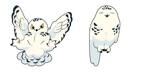 White snowy owl straight from the Arctic. A flying owl as a cursor arrow and a sitting one as a pointer. Owl Anime, Owl Designs, White Owls, Drawing Owl, Owl Design Drawing, White Owl Drawing, Snow Owls, Owl Flying, Cute Owl Art