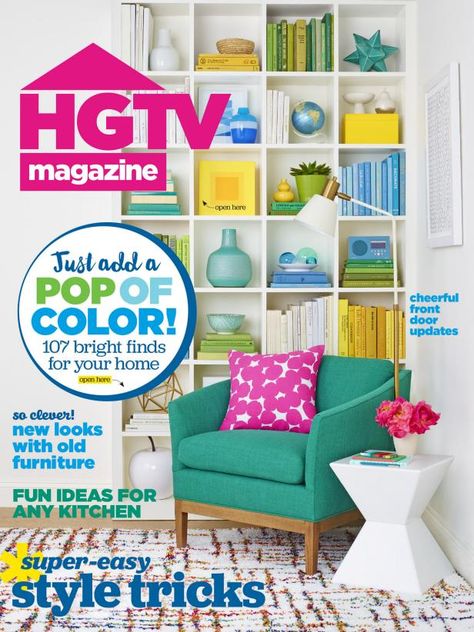 The online content from the May 2016 issue of HGTV Magazine. Hgtv Living Room, Create A Magazine, Hgtv Magazine, Furniture Design Chair, Cabinet Remodel, Tv Design, Living Room Background, Bright Homes, Home Office Chairs