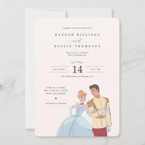 Disney Wedding Invitations, Cinderella And Prince, Dream Proposal, Wedding Disney, Cinderella Prince, Disney Bridal Showers, Cinderella And Prince Charming, Charming Wedding, House Warming Invitations