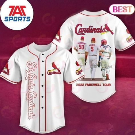 MLB St. Louis Cardinals Farewell White Baseball Jersey, MLB Cardinals Jersey Check more at https://baseballgiftlove.com/product/mlb-st-louis-cardinals-farewell-white-baseball-jersey/ White Baseball Jersey, Sporty Outfit, Baseball Uniforms, Custom Baseball Jersey, Cardinals Baseball, Baseball Jersey Shirt, Baseball Gifts, Sports Lover, St Louis Cardinals