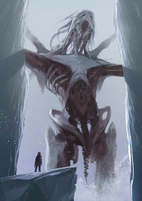 Fantasy Monstrosity, Scary Artwork Horror, Eldritch God Concept Art, Monster Design Scary, Dark Creatures Monsters, Horror Monsters Concept Art, Eldritch Horror Monsters, Healing Powers Aesthetic, Biopunk Art