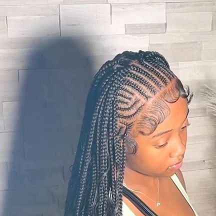 Tribals With Curly Hair, Trabial Braid Styles, Tribals With Knotless Braids And Curls, Boho Scalp Braids, Freestyle Tribals With Knotless Braids, Trible Braids With Curly Hair, Tribe Braids, Funali Braids With Knotless, Trible Braids Freestyle