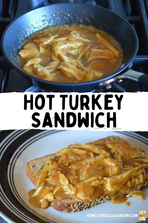 Turkey Slices Recipes, Hot Turkey Sandwich With Gravy, Shredded Turkey Sandwiches, Hot Turkey Sandwich, Open Face Turkey Sandwich, Thanksgiving Turkey Breast, Husband Food, Delicious Turkey Recipes, Turkey And Gravy