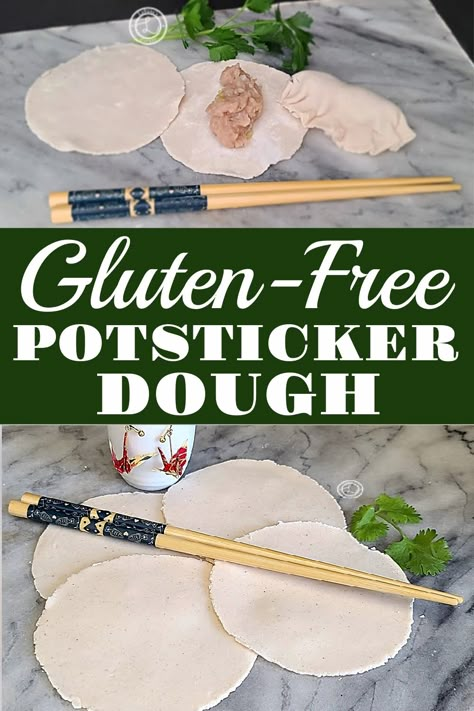 Potsticker Dough Recipe, Potsticker Dough, Gluten Free Asian Recipes, Cassava Flour Recipes, Gluten Free Pastry, Cassava Flour, Homemade Gluten Free, Gluten Free Eating, Gluten Free Recipes Easy