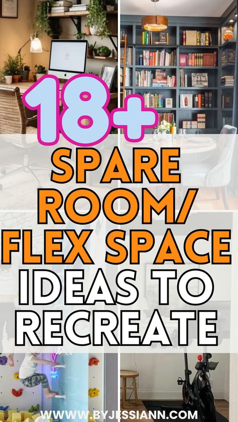 18+ SPARE OR FLEX ROOM IDEAS TO RECREATE Unique Extra Room Ideas, Den Into Bedroom Convert, What To Do With Extra Bedroom In House, Soare Room Ideas, Small Flex Space Ideas, Reading Room Ideas For Adults, What To Do With Spare Room, Flex Office Space, Home Office Den Ideas