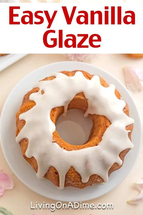 Add a sweet finishing touch to your baked goods with our easy vanilla glaze recipe. This simple mixture of powdered sugar, milk, butter, and vanilla extract creates a smooth, shiny glaze perfect for drizzling over cakes, donuts, and pastries. Quick to make and deliciously versatile! How To Make A Glaze Icing, Icing Glaze Recipe, Easy Frosting Recipes, Vanilla Glaze Recipe, Cupcake Glaze, Sugar Glaze Recipe, Confectioners Sugar Glaze, Easy Buttercream Frosting, Homemade Buttercream