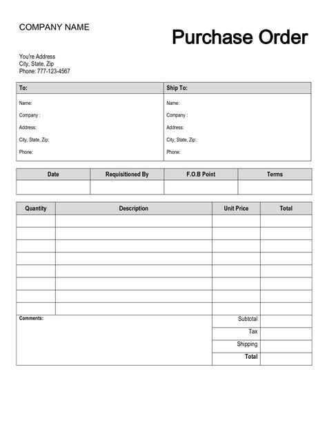 Free+Printable+Purchase+Order+Form+Template Work Order Template Free Printable, Order Sheets Free Printable, Order Form Template Free Printable, Chipotle Order, Photography Invoice Template, Purchase Order Form, Purchase Order Template, Order Template, Purchase Form