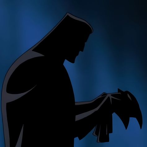 Batman Holding Mask, Batman Mask Wallpaper, Batman The Animated Series Aesthetic, Batman Cartoon Pfp, Batman The Animated Series Pfp, Batman Pp, Batman Comic Icons, Batman Crying, Batman Profile Picture