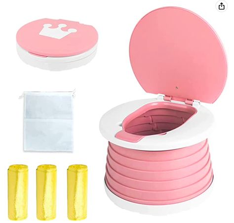 This portable potty is so easy to set up and take on the go! Toddler Toilet Seat, Emergency Toilet, Toddler Toilet, Travel Potty, Portable Potty, Potty Training Seats, Toddler Potty, Potty Seat, Potty Chair