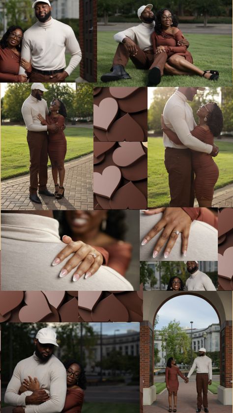 Fall engagement photos Engagement Photos Black Couples, Engagement Photo Shoot Poses, Black Couple, Engagement Photos Fall, Engagement Poses, Engagement Photo Outfits, Fall Engagement, Photos Ideas, Engagement Photoshoot