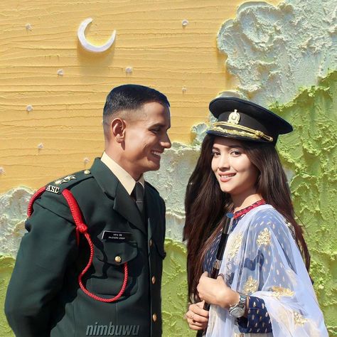 Soldier And Doctor Couple, Army Officer Aesthetic, Ifs Officer Aesthetic, Army And Doctor Couple, Army Love Photography, Army Couple Pictures, Army Look, Army Couple, Army Officer