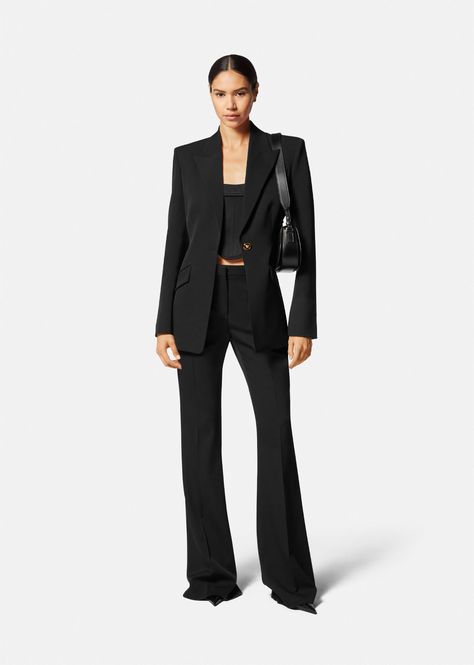 Versace Women's Medusa Single-Breasted Blazer in Black | Versace US Versace Suits Women, Versace Suits, Versace Suit, Versace Blazer, Woman Suit, Versace Style, Well Dressed Women, Versace Home, Woman Suit Fashion