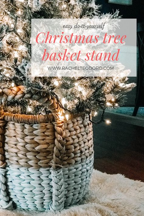 DIY woven basket as a Christmas tree stand Basket For Christmas Tree, Diy Woven Basket, Christmas Tree Basket, Tree In Basket, Christmas Tree In Basket, Luxe Christmas, Christmas Extravaganza, Tree Basket, Handmade Crafts Gifts