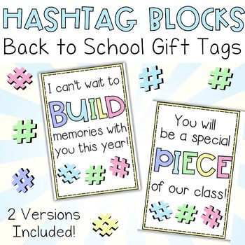 Plus plus blocks Hashtag Blocks Gift Tag, Target Hashtag Building Blocks, Plus Plus Blocks, Student Gift Tags, Starting Kindergarten, Free Printable Tags, Mom Ideas, Gift For Students, Room Mom