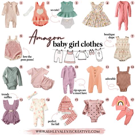 I searched Amazon for affordable and fashionable baby girl clothing and found some of the cutest items. The best part, all of these baby clothes are under $20! If you are looking for boutique baby clothes at an affordable price – these are perfect and I listed everything on my blog! Amazon Baby Girl Clothes, 0 3 Months Baby Clothes Girl, Amazon Baby Clothes, Summa Nails, Best Baby Clothes Brands, Heart Onesie, Baby Clothes Brands, Fashionable Baby