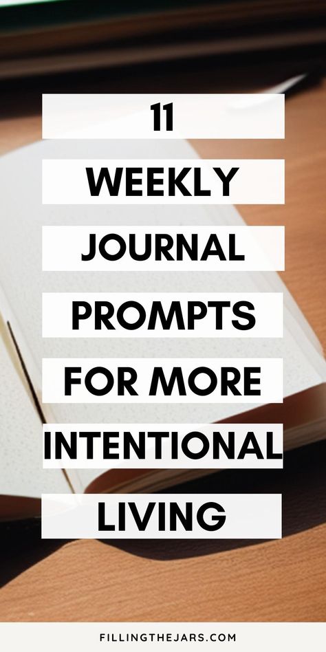 When daily journaling feels like too much work, try these 11 simple and thoughtful weekly journal prompts. Intentional living inspiration with end of week journal prompts and new week journal prompts. Journal ideas for weekly review and intentional planning. Journal inspiration, journaling, diary ideas. First Journal Prompts, Intentional Journaling Prompts, Weekly Journal Prompts, Week Journal Prompts, Intentional Planning, Weekend Reset, Week Journal, Weekly Journal, Weekly Review