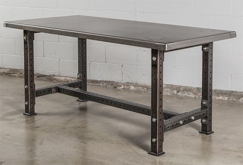 Rogue Supply Workbench Steel Workbench Ideas, Metal Workbench, Metal Work Bench, Metal Work Table, Welding Bench, Steel Workbench, Heavy Duty Work Bench, Industrial Legs, Workbench Top