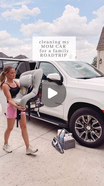 Sierra Honeycutt | Content Creator on Instagram: "Braved the heat to clean out the ole mom car before vacay 🥵 Cooling off before packing up all of the fun road-trip things I have planned for the kids 🙌🏻 Genuinely curious how y’all clean your cars in this heat 😂 I dread it in the summer  Comment “ sunny days “ for a list of my favorite mom car must haves + cleaning supplies sent straight to your DM’s 🫶🏼   #momcarclean #cleaningmymomcar #momcar #tahoe #cardetailing #cardetail #cardetailing #amazondeals  #amazonmusthaves" Mom Car Aesthetic, Clean Car Aesthetic, Sierra Honeycutt, Car Must Haves, Clean Car, Mom Car, This Heat, Clean Your Car, Car Cleaning Hacks