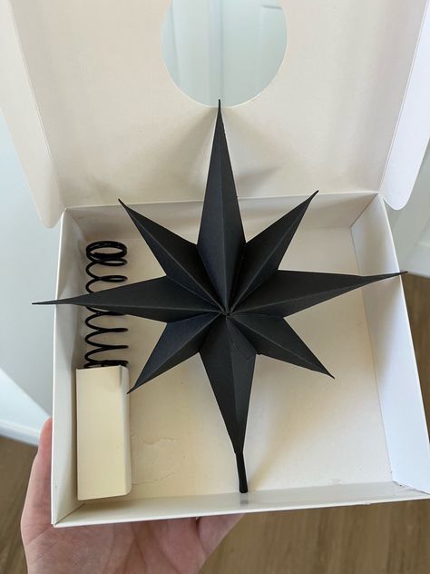 Moody Christmas Tree Topper, Gothic Christmas Tree Topper, Black Tree Topper, Black Christmas Tree Topper, Modern Tree Topper, Paper Star Tree Topper, Angel Tree Toppers, Lighted Star Tree Topper, Diy Tree Topper