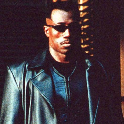 Wesley Snipes as Blade (1998) Gothic Films, Blade 1998, Blade Icon, Blade Trinity, Blade Marvel, Vampire Party, Wesley Snipes, Original Trilogy, Deadpool Wolverine