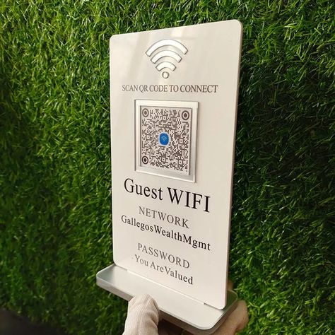 Guest Wifi, Scan Qr Code, Qr Code Business, Wifi Sign, Wifi Network, Business Signs, Plaque Sign, Custom Sign, Qr Code