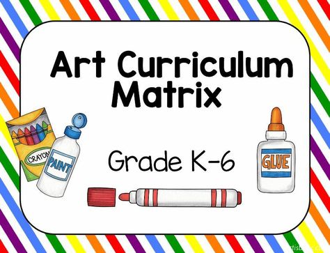 Art Curriculum Matrix Art Curriculum Map, Art Curriculum Elementary, Art Curriculum Planning, Curriculum Template, Art Rubric, Art Classroom Management, Art Teacher Resources, Art Education Projects, Elementary School Art